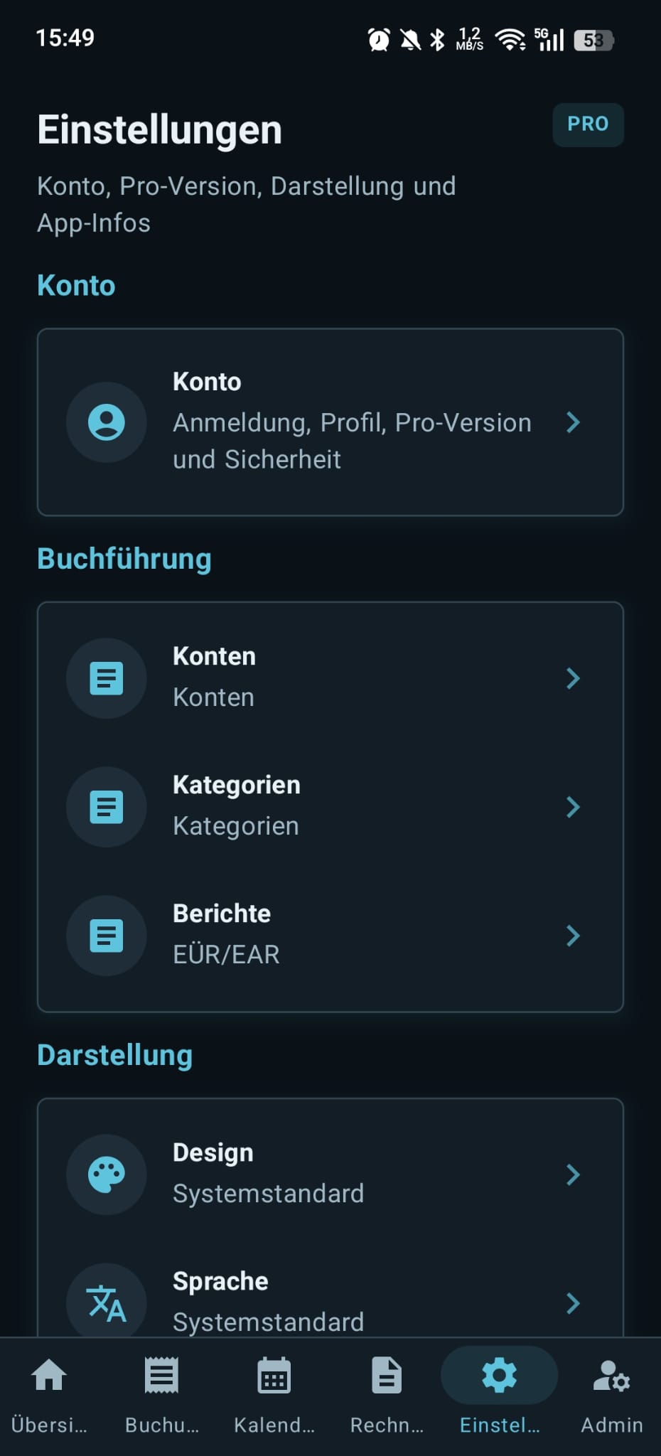 Erfassungsmaske und App-Einstellungen
