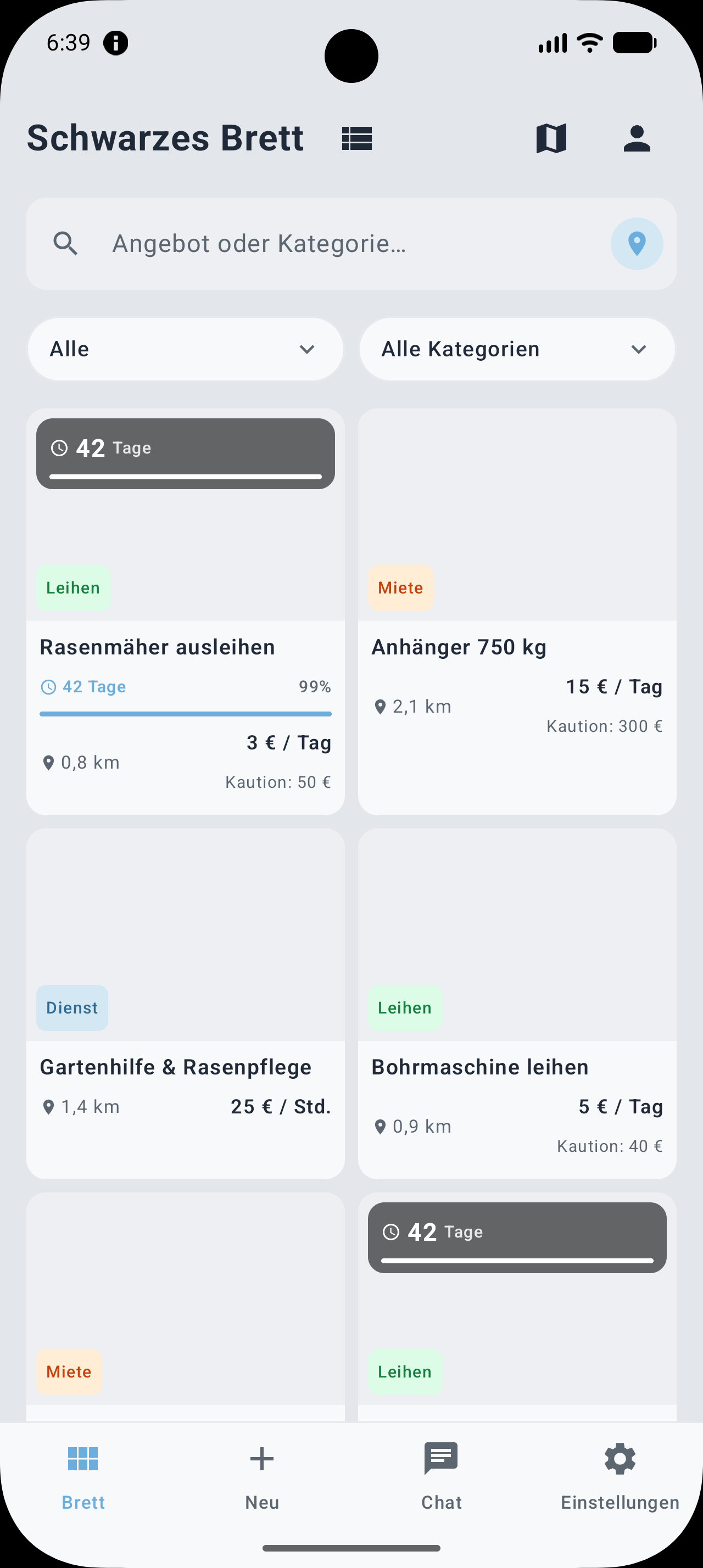 Suche nach Stichwort, Kategorie und Umkreis
