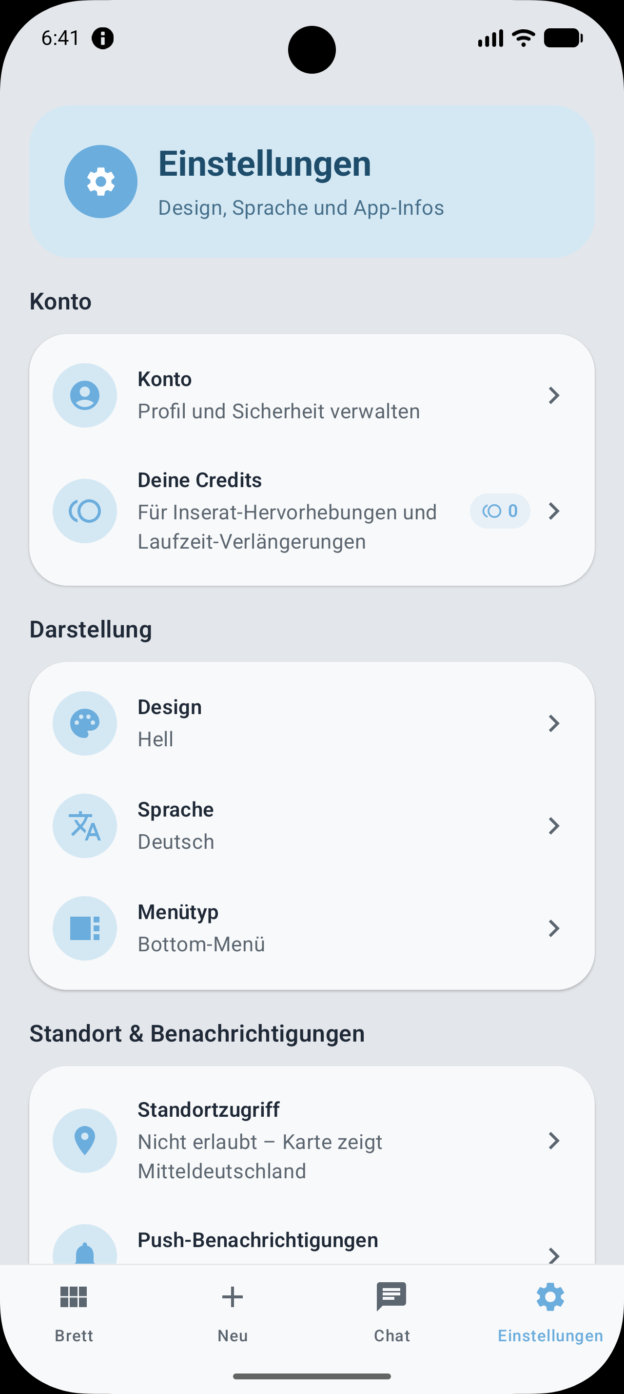 Detailansicht eines Inserats mit Fotos und Preis
